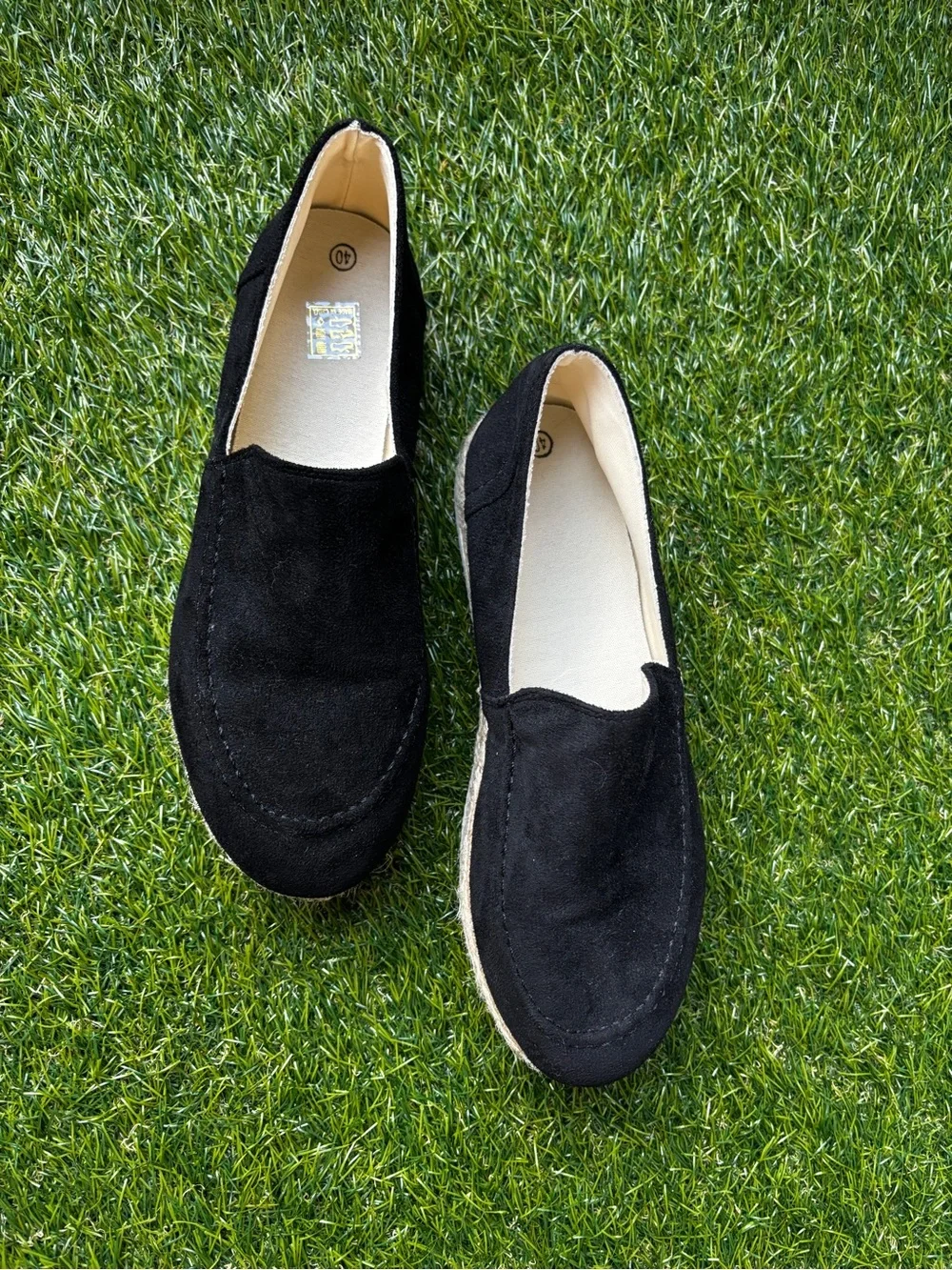 Black suede espadrille loafers – US Women’s Size 9